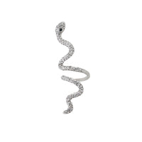 Silver Diamante Elongated Snake Ring - link has visual effect only