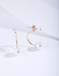 Faux Pearl Double Jacket Earrings - link has visual effect only