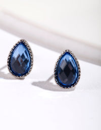 Blue Teardrop Stud Earrings - link has visual effect only