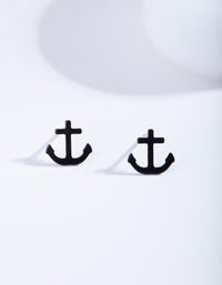 Black Anchor Stud Earrings - link has visual effect only