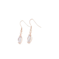 Rose Gold Hook Round Diamante Earrings - link has visual effect only