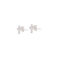 Sterling Silver Diamante Cross Stud - link has visual effect only