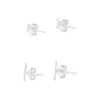 Sterling Silver Bar Stud Pack - link has visual effect only
