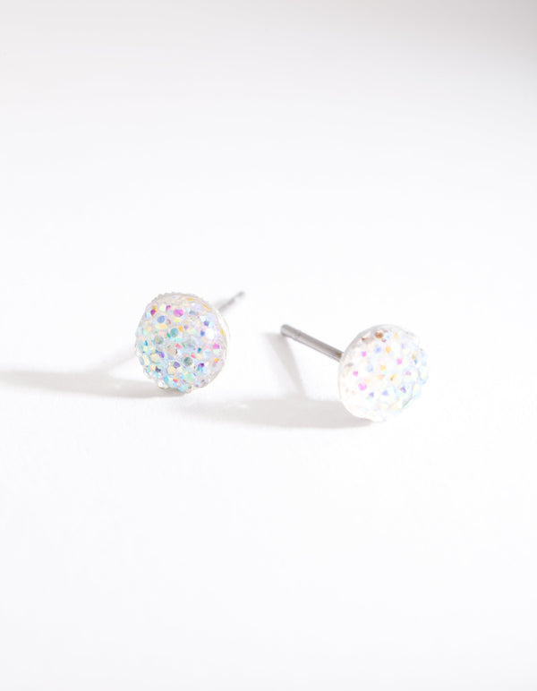 Glittery Jelly Dome Stud Earrings