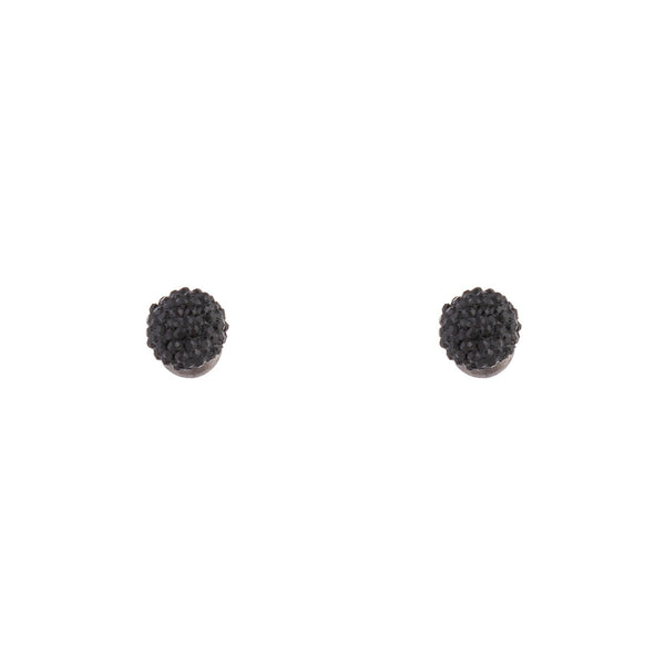 Black Mini Fireball Stud Earrings