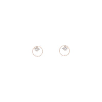 Rose Gold Circle Geo Diamante Stud Earrings - link has visual effect only
