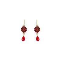 Red Crystal Flower Facet Earrings - link has visual effect only