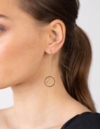 Circle Thread Drop Earrings In Gold - link has visual effect only