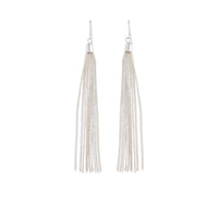 Silver Fine Chain Tassel Drop Earrings - link has visual effect only