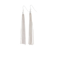 Silver Fine Chain Tassel Drop Earrings - link has visual effect only