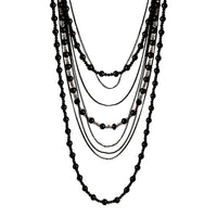 Black Bead Layered Necklace - link has visual effect only