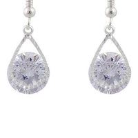 Cubic Zirconia In Silver Teardrop Earrings - link has visual effect only