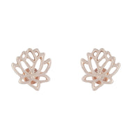 Rose Gold Open Lotus Earrings - link has visual effect only