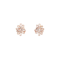 Rose Gold Diamante Cluster Earrings - link has visual effect only