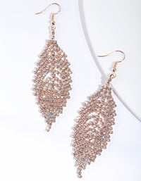 CRYSTAL LEAF STATEMENT DROP Earrings IN ROSE GOLD - link has visual effect only