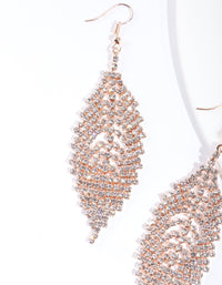 CRYSTAL LEAF STATEMENT DROP Earrings IN ROSE GOLD - link has visual effect only