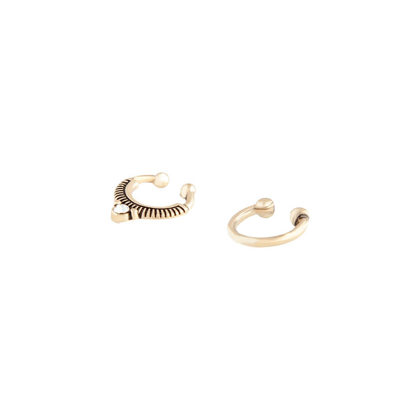 Gold Etched Faux Septum Ring Pack