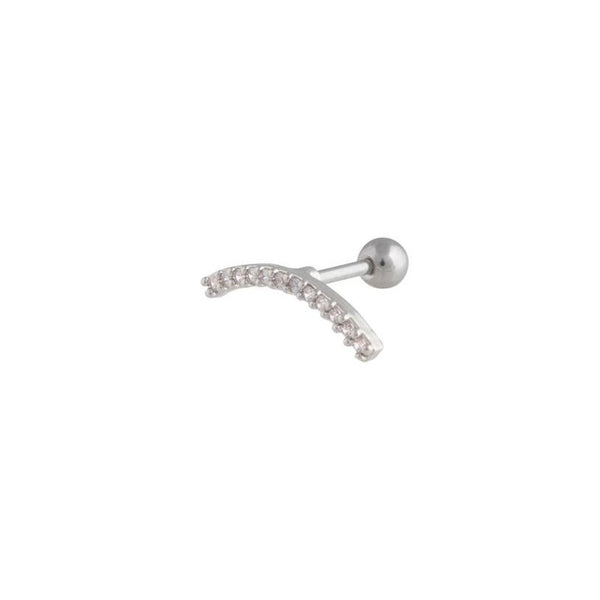 Rhodium Surgical Steel Fine Crystal Crawler Earrings