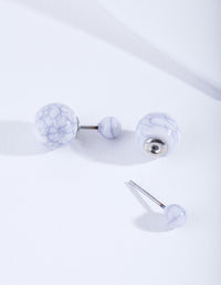 White Cracked Ball Earrings - link has visual effect only