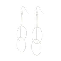 Silver Duo Circle Chain Drop Earrings - link has visual effect only