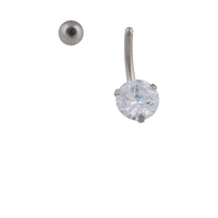 Rhodium Stone Claw Belly Bar - link has visual effect only