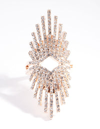 Rose Gold Diamante Burst Ring - link has visual effect only