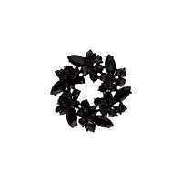 Black Diamante Leaf Round Brooch - link has visual effect only
