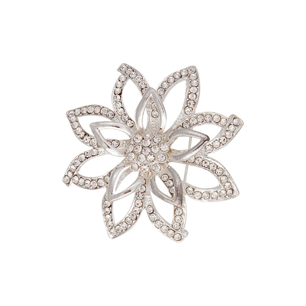Diamante Multi Flower Brooch