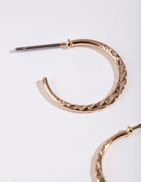 Gold 16MM Beaded Hoop Earrings - link has visual effect only