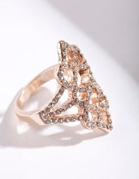 Rose Gold Geometric Diamante Ring - link has visual effect only