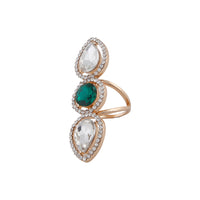 Gold Cocktail Ring With Emerald Centre Stone - link has visual effect only