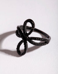 Coated Metal Diamante Loop Ring - link has visual effect only