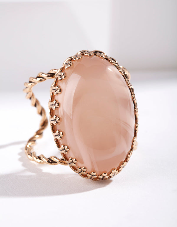 Antique Gold Oval Claw Ring