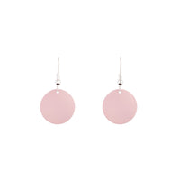 Silver Warped Pink Disc Drop Earrings - link has visual effect only
