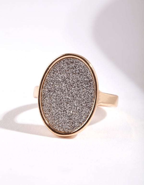 Gold Oval Glitter Paper Ring