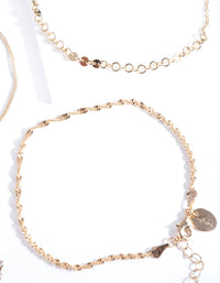 Gold Chain Mix Bracelet/ Anklet Set - link has visual effect only