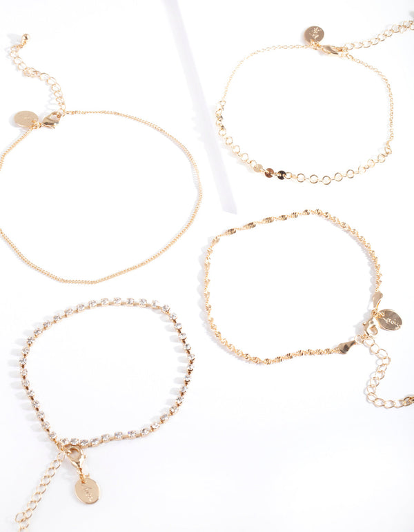 Gold Chain Mix Bracelet/ Anklet Set