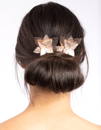 Rose Gold Layered Flower Comb - link has visual effect only
