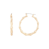 Gold Medium Bamboo Hoop Earrings - link has visual effect only