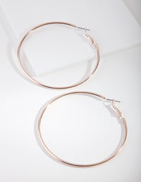 Rose Gold Classic Tube Hoop Earrings - link has visual effect only