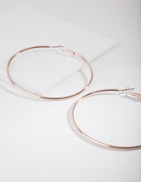 Rose Gold Classic Tube Hoop Earrings - link has visual effect only