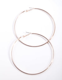 Rose Gold Thin 7cm Hoop Earrings - link has visual effect only