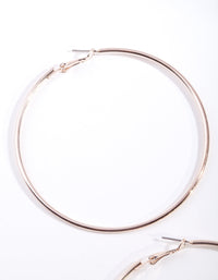 Rose Gold Thin 7cm Hoop Earrings - link has visual effect only