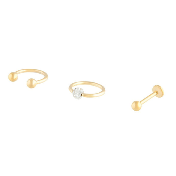 Gold Surgical Steel Hoop Stud Ball Pack