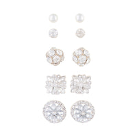 Silver Decorative Diamante 5-Pack Clip Earring - link has visual effect only