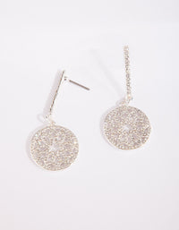 Silver Round Crystal Earrings - link has visual effect only