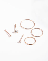 Rose Gold Surgical Steel Nose Jewellery 6-Pack - link has visual effect only