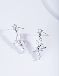 Floral Drop Diamond Simulant Earring - link has visual effect only