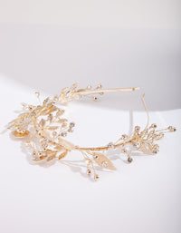 Gold Floral Leaf Wire Headband - link has visual effect only