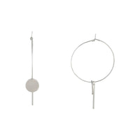 Sterling Silver Hoop Disc Drop Earrings - link has visual effect only